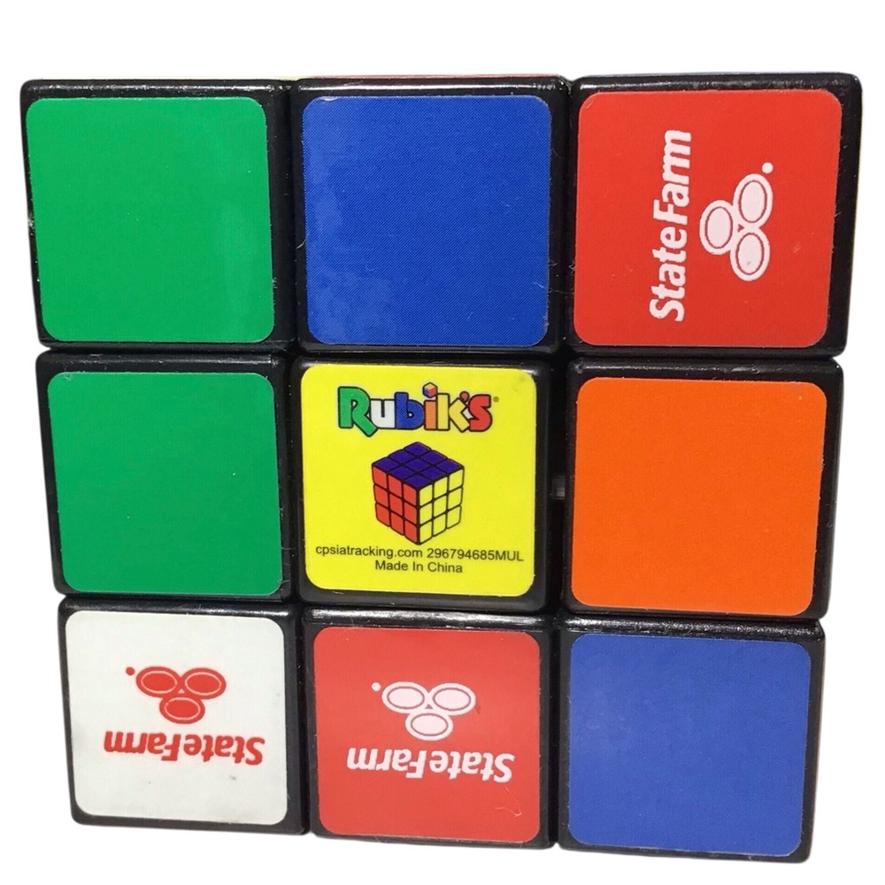 Rubiks Cube State Farm Advertising Game Puzzle Red Blue Green Orange